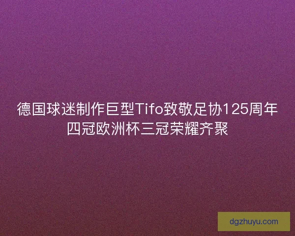 德国球迷制作巨型Tifo致敬足协125周年四冠欧洲杯三冠荣耀齐聚